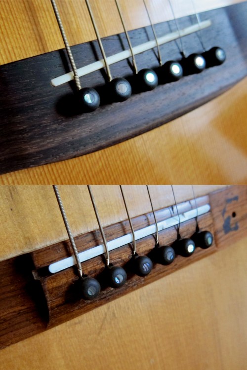 1973 Morris W-40 and 1966 Levin LT-16 with new ebony bridge pins