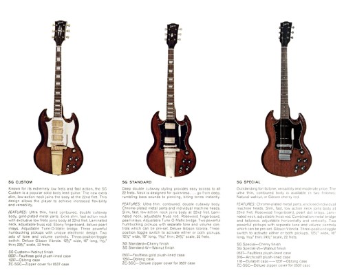 GIBSON SG 1970 catalogue