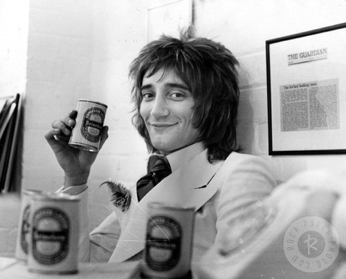 Rod Stewart drinking Hein