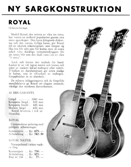 Levin Model 3 Royal, Vintage guitars Sweden