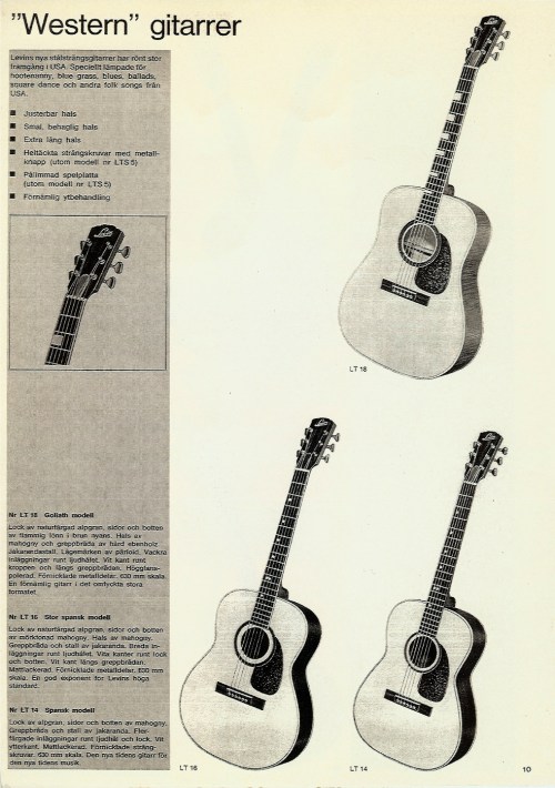 Western gitarrer, Levin / Goya catalogue 1965