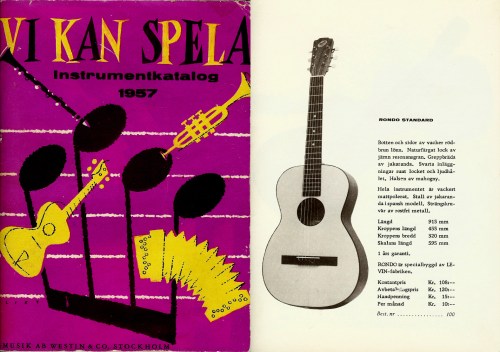 Rondo guitar, Musik AB Westin & Co 1957 catalogue