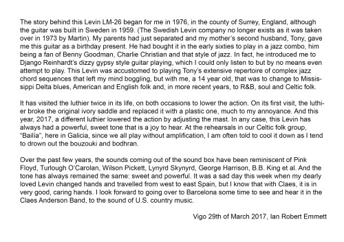 Ian Robert Emmett, Levin history of a 1959 Leivn LM-26