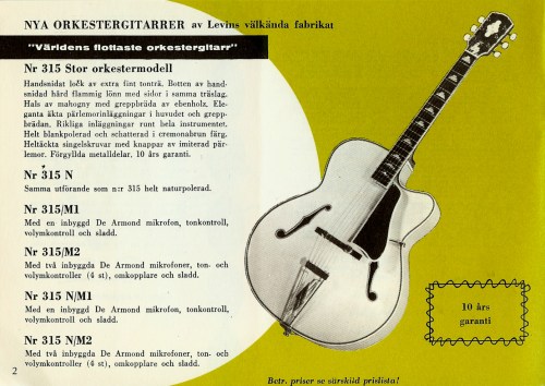 Levin 315N, 1959 Harriers Musikkatalog, Levin catalog